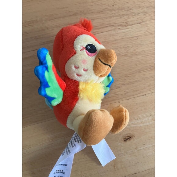 Disney Wishables Enchanted Tiki Room Jose Red Parrot Yellow Stomach Plush & Bag - Picture 2 of 3